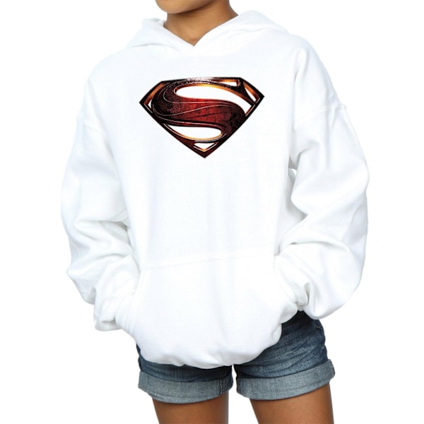 DC Comics Girls Justice League Movie Superman Emblem Hoodie 12- White 12-13 Years