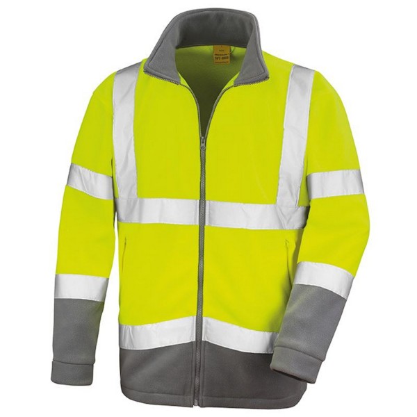Result Core Herr Reflekterande Säkerhets Mikrofleecejacka (2-pack) Yellow XL