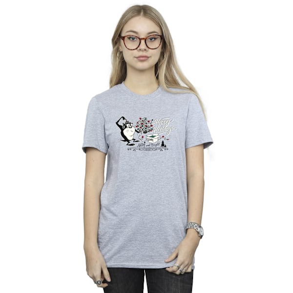 Looney Tunes Dam/Damer Happy Holidays Bomull Boyfriend T-Sh Sports Grey 4XL