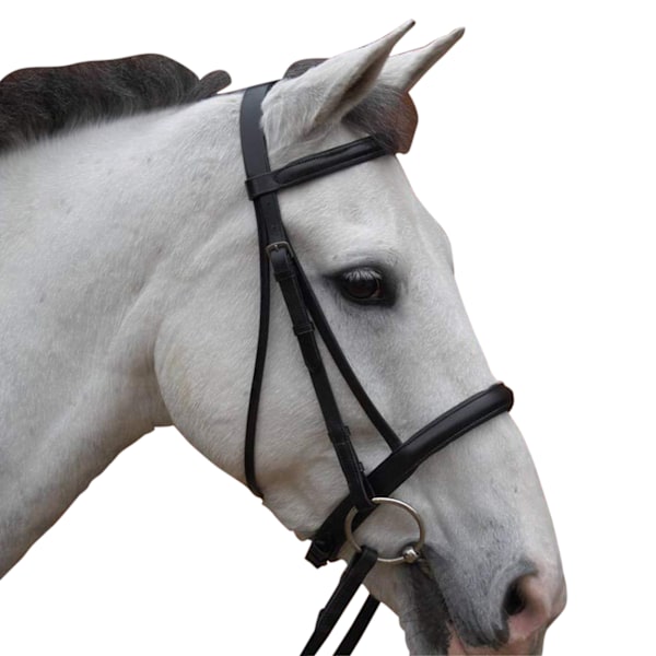 Hy Padded Cavesson Bridle med gummigrepp tyglar Cob Svart Black Cob
