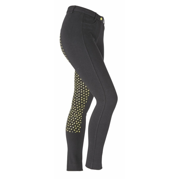 Aubrion Girls Highbury Jodhpurs 9-10 år Svart/Limegrön Black/Lime Green 9-10 Years