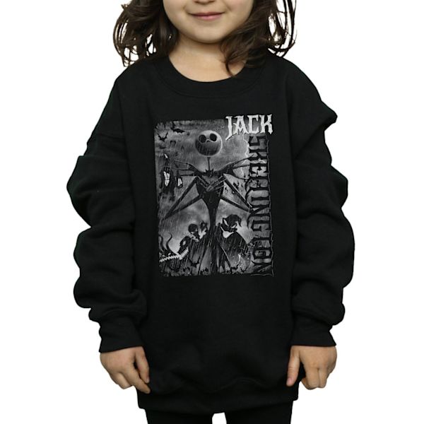 Disney Girls Nightmare Before Christmas Skellington Sweatshirt Black 7-8 Years