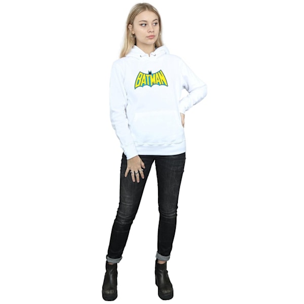 DC Comics Dam/Kvinnor Batman Retro Logo Hoodie XL Vit White XL