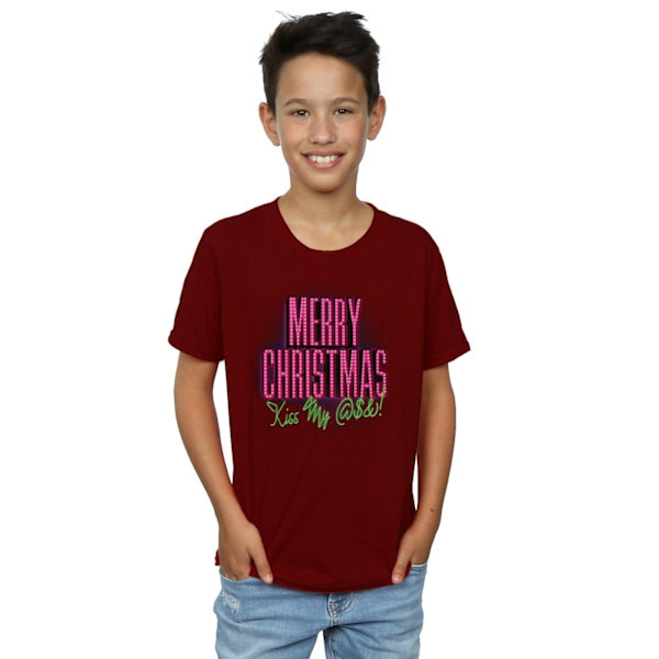 National Lampoon's Christmas Vacation Boys Kiss My Ass T-Shirt Burgundy 12-13 Years