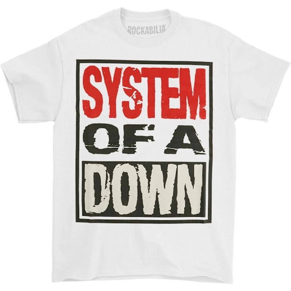 System Of A Down Unisex Vuxen Stacked Logo T-Shirt XL Vit White XL