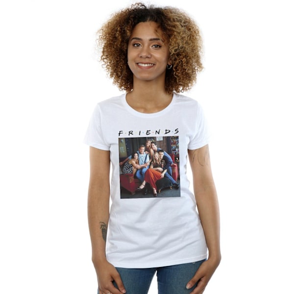 Friends Dam/Damer Gruppfoto Soffa Bomull T-shirt M Vit White M