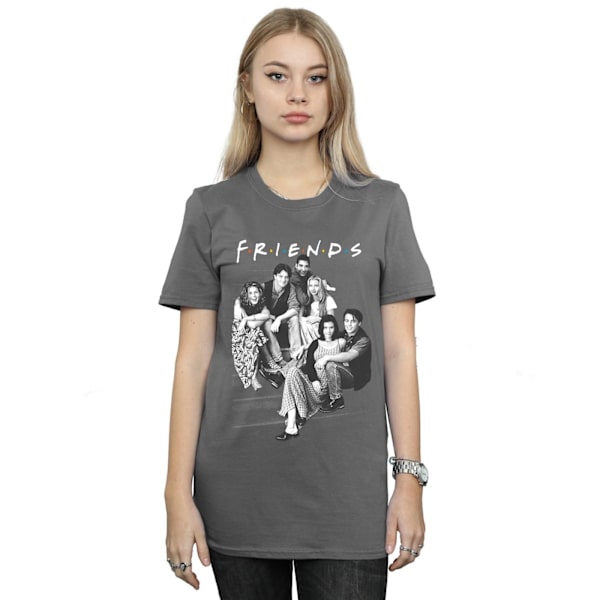 Friends Dam/Damer Grupp Trappor Bomull Boyfriend T-Shirt L C Charcoal L