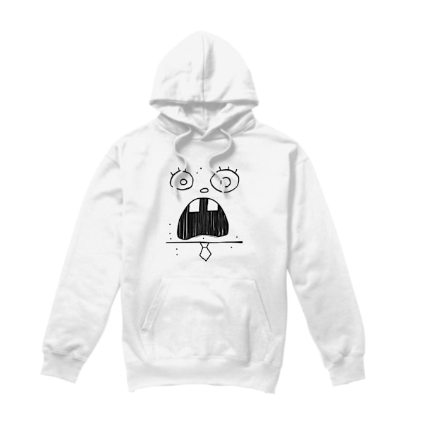 SpongeBob SquarePants Herr Doogle Ansikte Hoodie S Vit White S