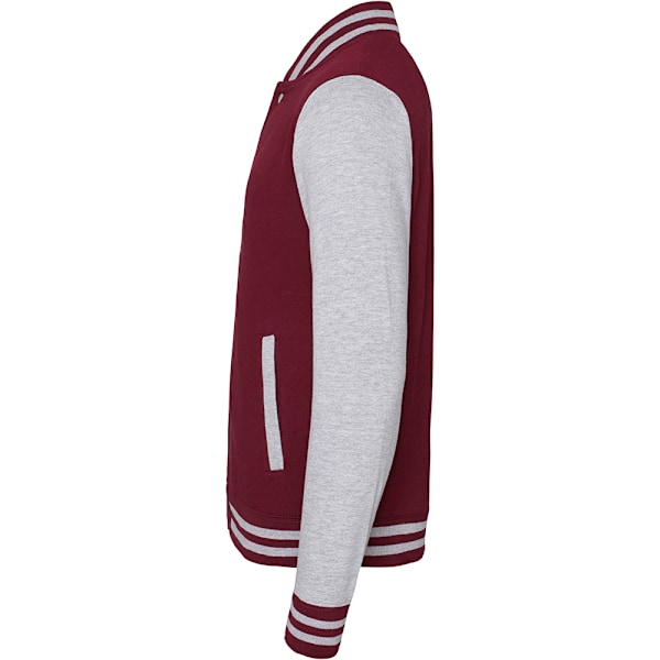 Awdis Unisex Varsity Jacka 3XL Burgundy / Heather Grey Burgundy / Heather Grey 3XL