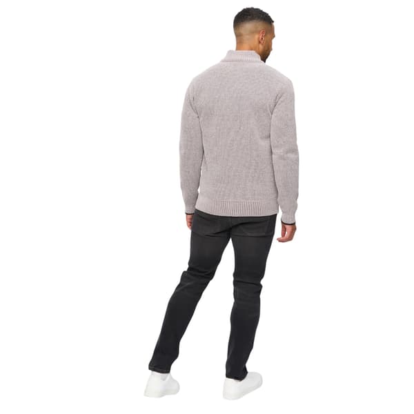 Bewley & Ritch Gladstone Stickad Tröja med Trattkrage för Män M Light Grey M