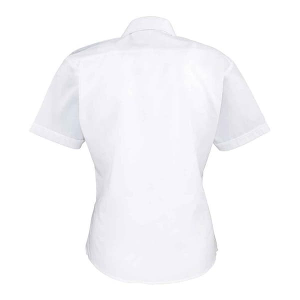 Premier Dam/Kvinnors Kortärmad Pilot Skjorta 18 UK Vit White 18 UK