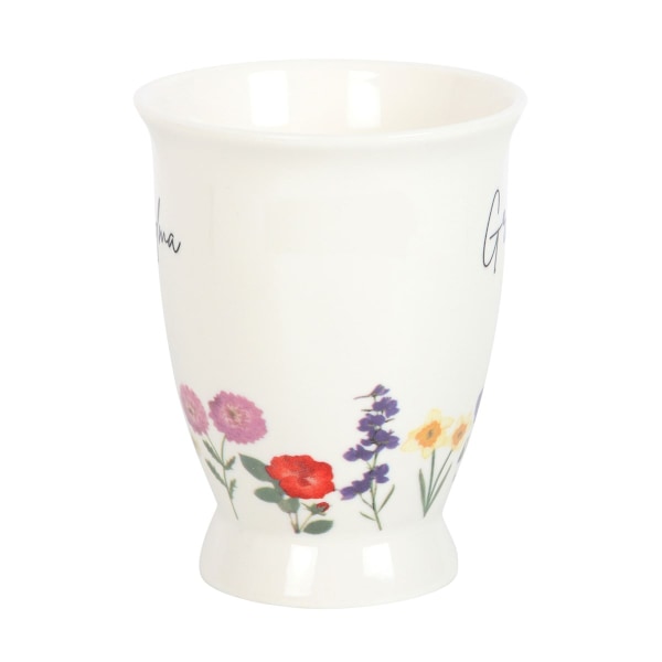 Something Different Grandma Wild Flowers Pedestal Mug One Size White/Pale Green One Size