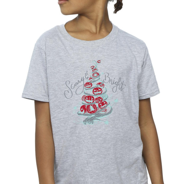 Disney Girls The Nightmare Before Christmas Scary & Bright Bomull T-shirt Sports Grey 9-11 Years