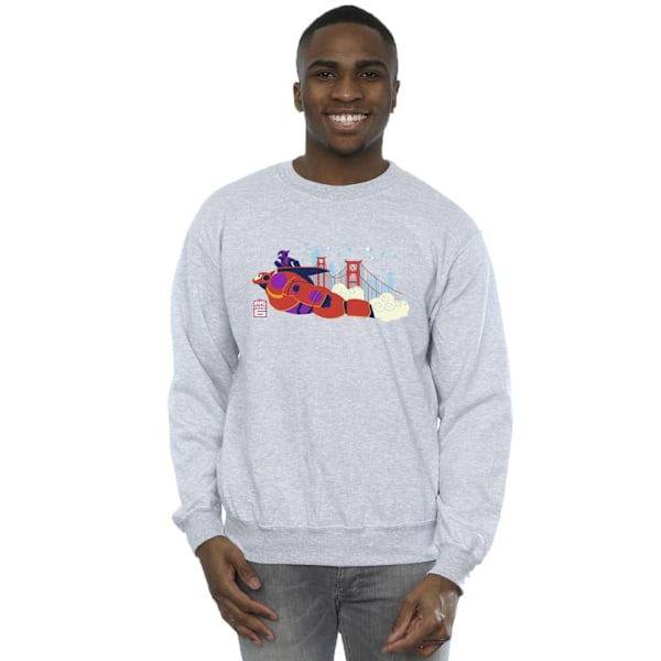 Disney Herr Big Hero 6 Baymax Hiro Bridge Sweatshirt 4XL Sport Sports Grey 4XL