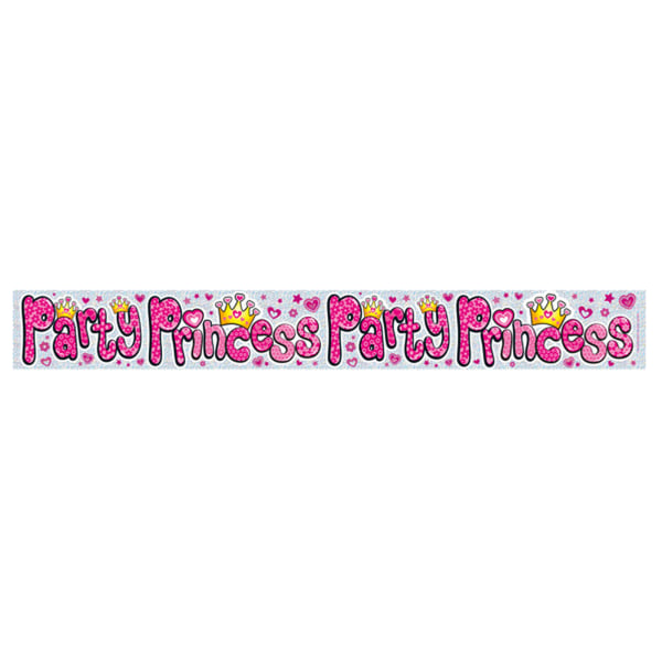 Expression Factory Holographic Party Princess Folie Party Banner White/Pink One Size