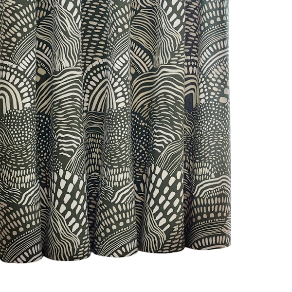 Hoem Nola Abstrakta Öglegardiner (2-pack) 137cm x 168cm Oliv Olive 137cm x 168cm