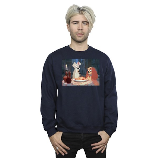 Disney Herr Lady Och Lufsen Spaghetti Foto Sweatshirt M Marinblå Navy Blue M