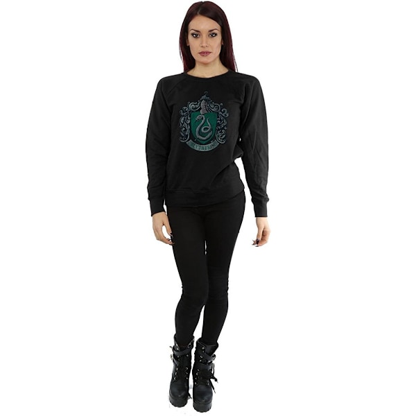 Harry Potter Dam/Kvinnor Slytherin Bomullströja S Svart Black S