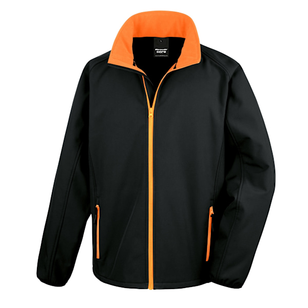 Result Core Printable Softshelljacka för män 4XL Svart / Orange Black / Orange 4XL