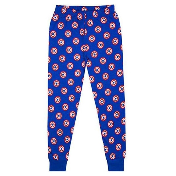 Captain America Pojk Sköld Lång Pyjamas Set 3-4 År Blå Blue 3-4 Years