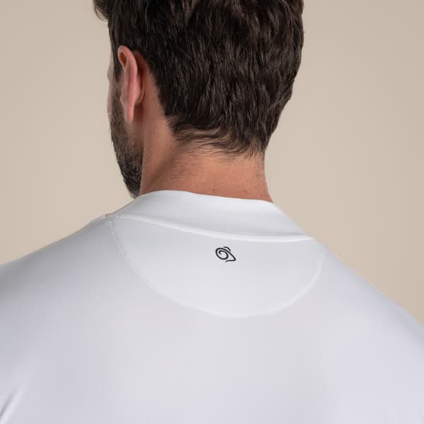 Craghoppers Herr Mock Neck Långärmad Golftröja S Vit White S