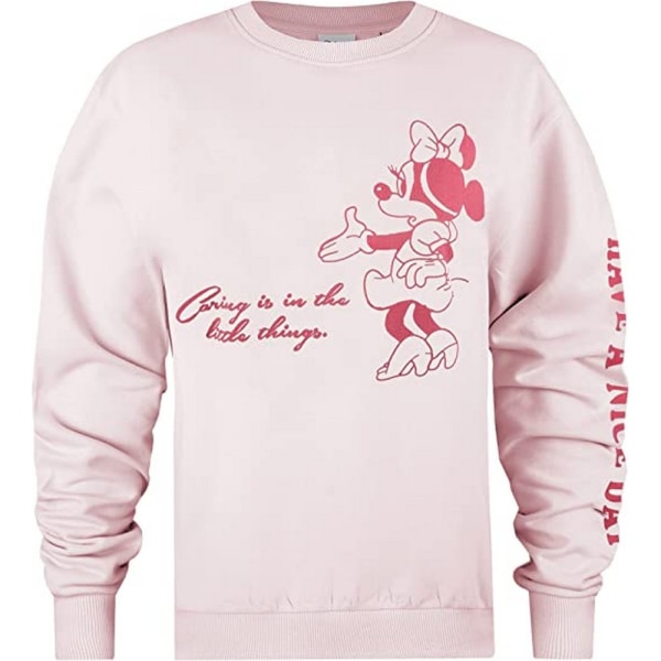 Disney Dam/Dam Minnie Caring Sweatshirt M Blek rosa Pale Pink M