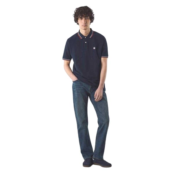 Pretty Green Pikétröja för män, normal passform, S Marinblå Navy S