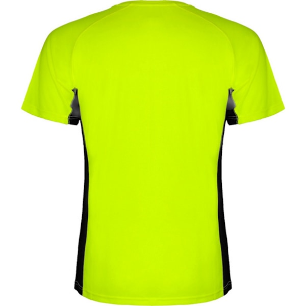 Roly Shanghai T-shirt för män, kortärmad, sport, L, fluorescerande grön Fluorescent Green/Solid Black L