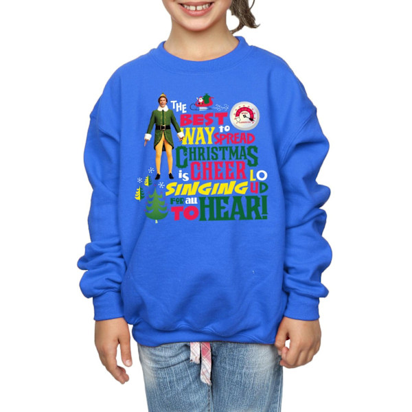 Elf Girls Christmas Cheer Sweatshirt 12-13 år Kunglig Blå Royal Blue 12-13 Years