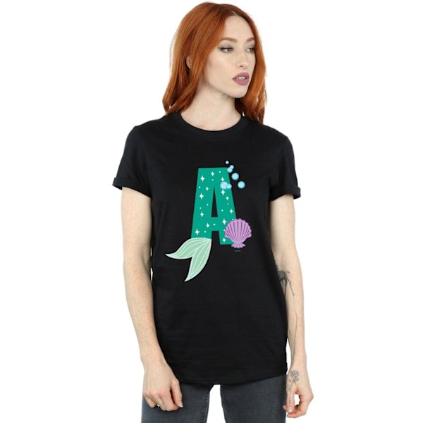 Disney Dam/Kvinnor Alfabetet A Är För Ariel Bomull Pojkvän T Black 3XL