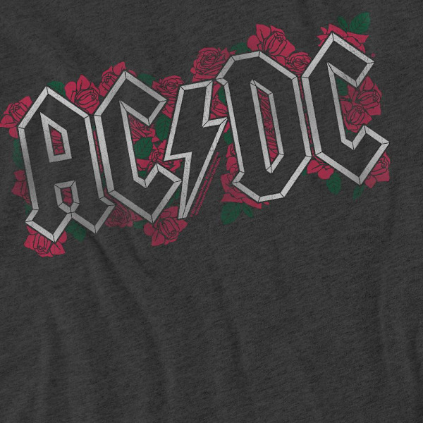 AC/DC Unisex Vuxen Roses Logo T-Shirt L Kolgrå Charcoal L