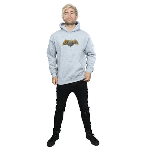 DC Comics Justice League Movie Batman Logo Textured Hoodie för män Sports Grey XXL