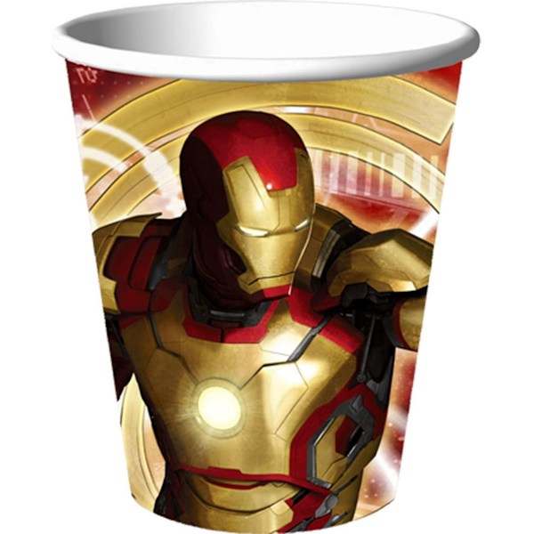 Iron Man Pappersmugg (Förpackning om 8) En Storlek Röd/Guld Red/Gold One Size