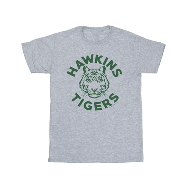 Netflix Stranger Things Hawkins Tigers T-shirt 4XL Sports Sports Grey 4XL