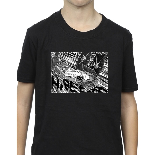 Star Wars Boys Anime Plane T-shirt 12-13 år Svart Black 12-13 Years