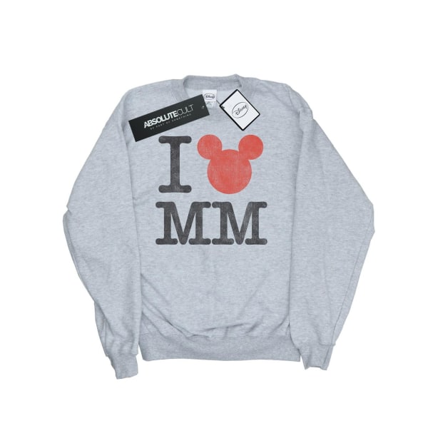 Disney Mickey Mouse för kvinnor/damer Jag älskar Mickey Sweatshirt M He Heather Grey M