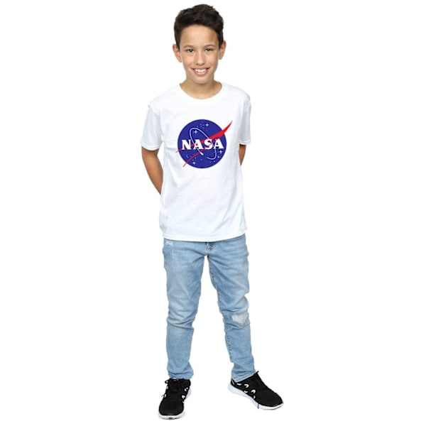 NASA Pojkar Insignia Logotyp Bomulls T-shirt 12-13 År Vit White 12-13 Years