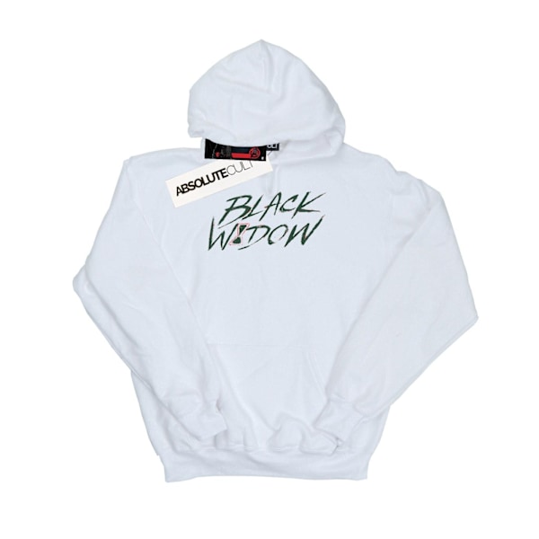 Marvel Girls Black Widow Movie Alt Logo Hoodie 12-13 År Vit White 12-13 Years