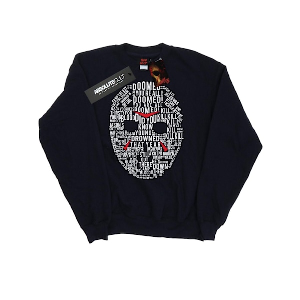 Fredag den 13:e Dam/Dam Jason Text Mask Sweatshirt L Svart Black L