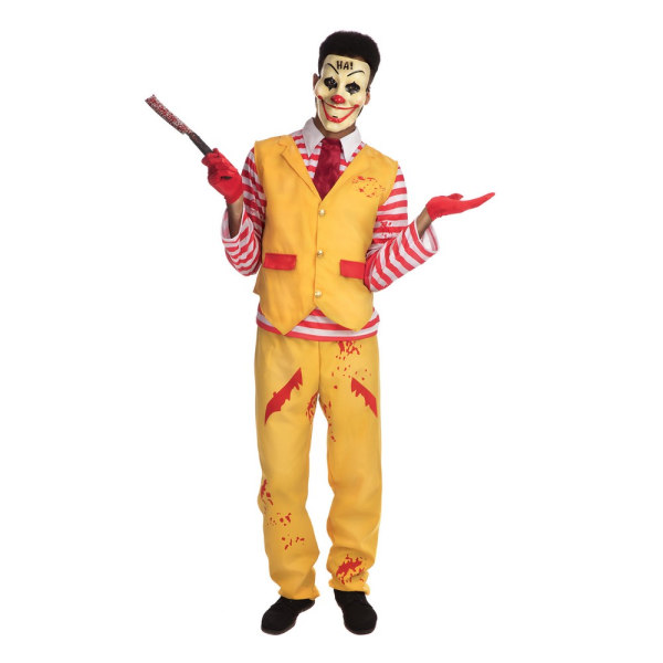 Bristol Novelty Mens Dapper Clown Halloween Kostym M Gul/Wh Yellow/White/Red M