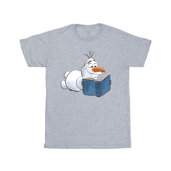 Disney Girls Frozen Olaf Reading Bomull T-shirt 5-6 år Sport Sports Grey 5-6 Years