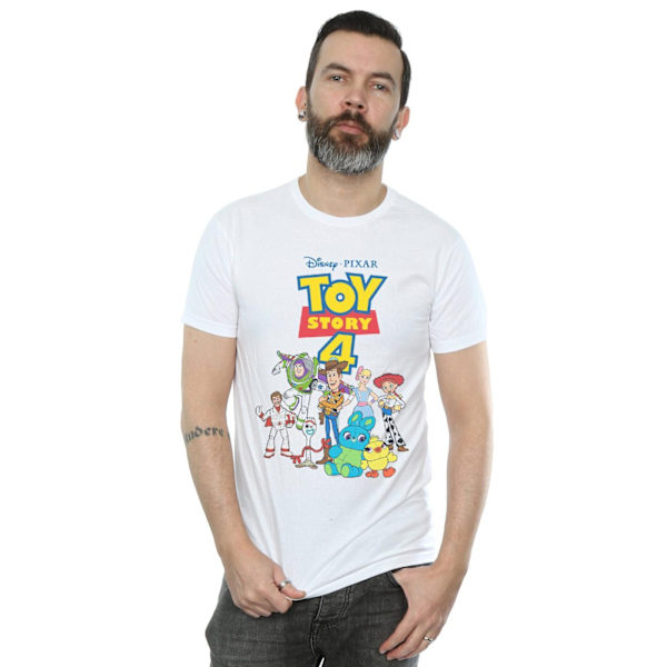 Disney Toy Story 4 Crew T-shirt för män, 4XL, vit White 4XL