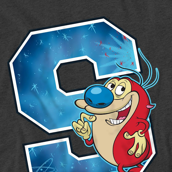 Ren & Stimpy Unisex Vuxen S Is For Stimpy T-Shirt M Gråmelerad Charcoal M