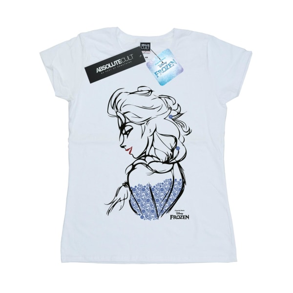 Disney Womens/Ladies Frozen Elsa Sketch Mono Cotton T-Shirt M W White M