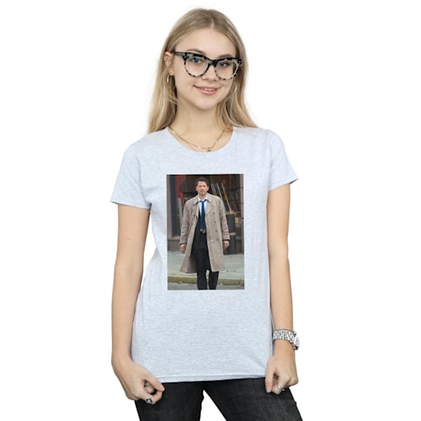 Supernatural Dam/Kvinnor Castiel Foto Bomull T-shirt XL Sports Grey XL