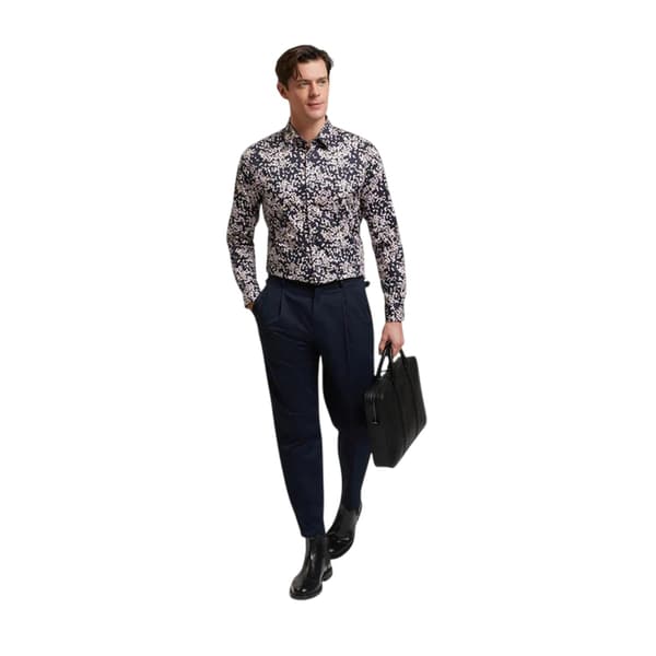 Ted Baker Herrskjorta med bladmönster L Marinblå Navy L