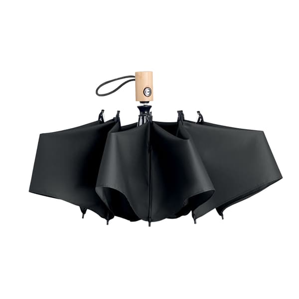 MidOcean Leeds Bambu 190T Hopfällbart Paraply One Size Svart Black One Size