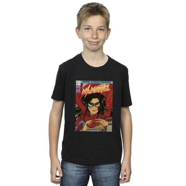 Marvel Pojkar Ms Marvel Comic Poster T-Shirt 3-4 År Svart Black 3-4 Years