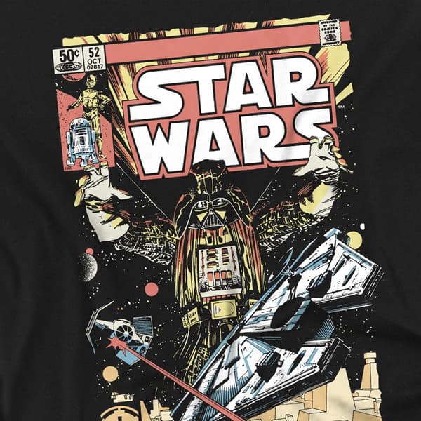 Star Wars Unisex Vuxen Falcon Darth Vader Comic Långärmad T-shirt Black M