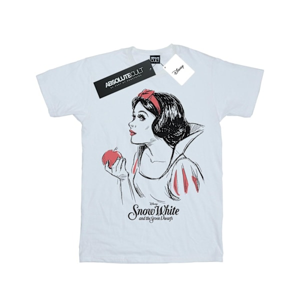 Disney Dam/Damer Snövit Äpple Skiss Bomull Boyfriend T-shirt White 5XL
